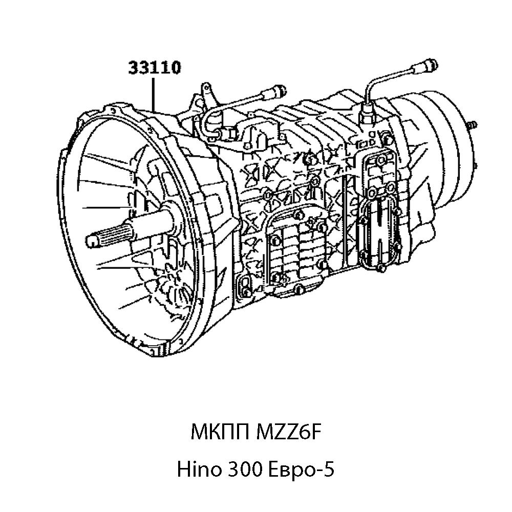 Коробка переключения передач (МКПП MZZ6F) Hino-300 Ш/К Евро-5 | Оригинал